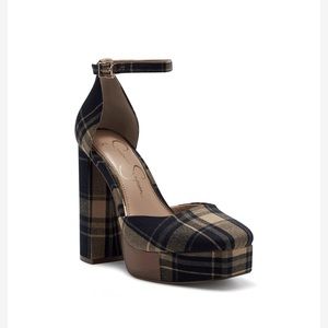 Jessica Simpson Kymmie Platform Heel in Plaid